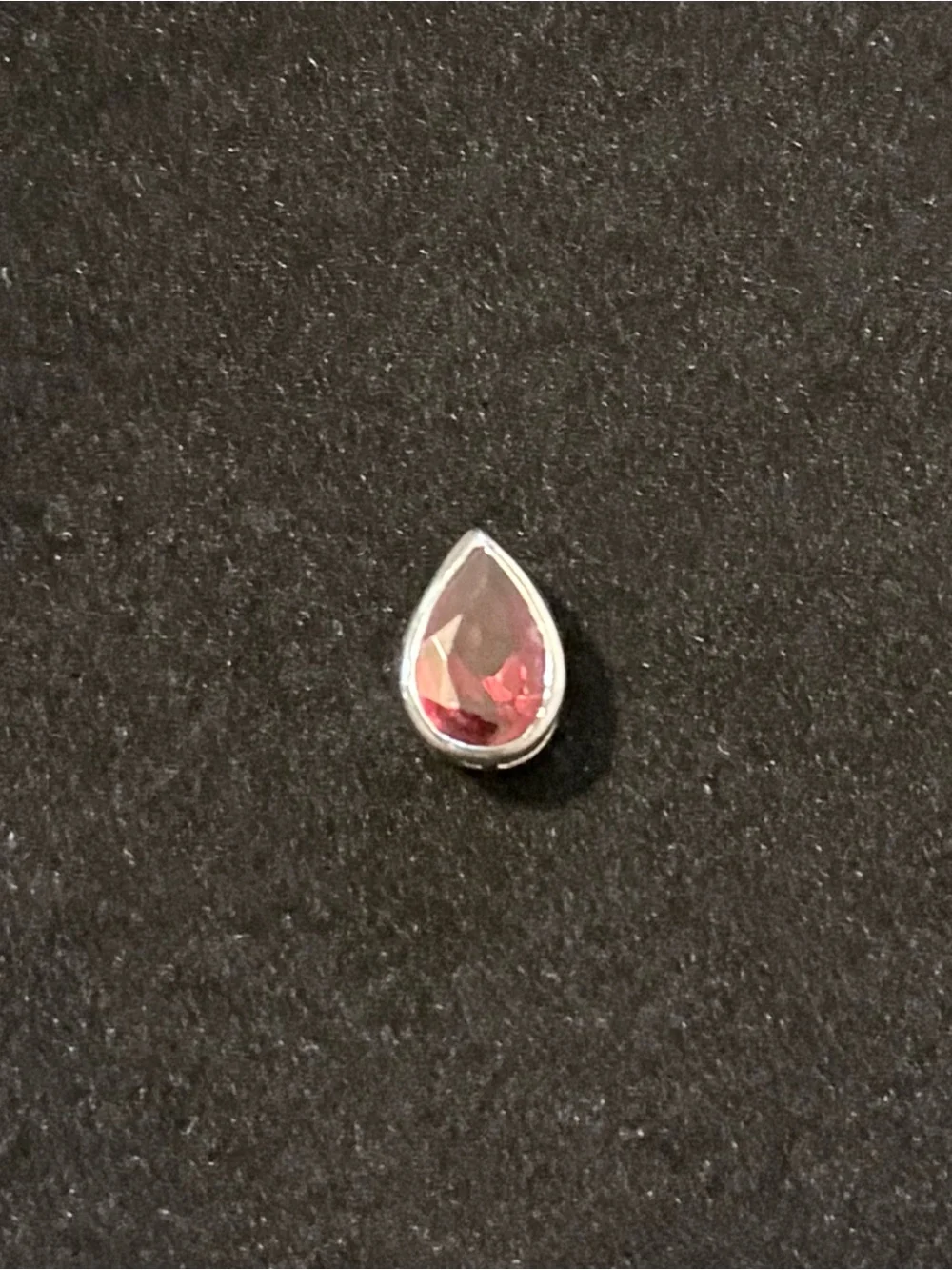 NWT Sterling Silver Red Garnet Teardrop Pendant